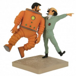 TINTIN HADDOCK ET TOURNESOL LUNE FIGURINE MOULINSART FARIBOLES 44024