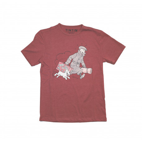 TSHIRT S TINTIN VALISE ROUGE