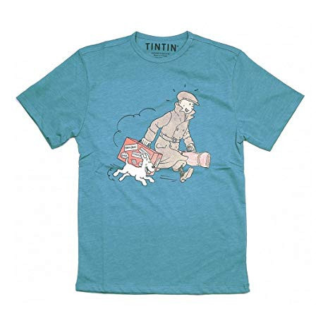 TSHIRT S TINTIN VALISE BLEU