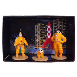 TINTIN - COFFRET 3 MININ FIGURINES LUNE EN METAL