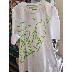 T SHIRT LIGNES VERTES TINTIN TAILLE XL