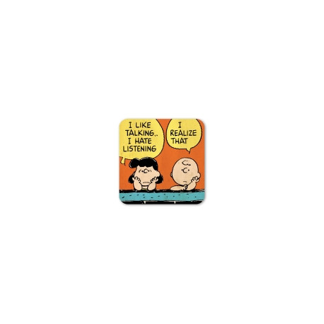 CHARLIE AND LUCY TALKING PEANUTS COASTERS 10X10