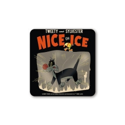 NICE ON ICE  LOONEY TUNES COASTERS BLACK 10X10