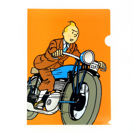 TINTIN MOTO CHEMISE PLASTIQUE 22X30CM