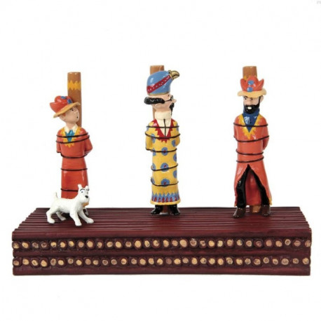 TINTIN MILOU HADDOCK TOURNESOL SUR LE BUCHER  5 RONDINS  LE TEMPLE DU SOLEIL PIXI 4554 5