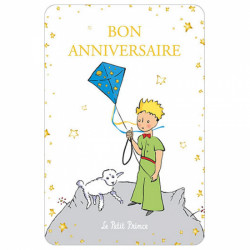 LE PETIT PRINCE AVEC CERF VOLANT CARTE D ANNIVERSAIRE 10X15CM