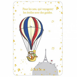 LE PETIT PRINCE EN  MONGOLFIERE AVEC LA TOUR EIFFEL CARTE POSTALE 10X15CM