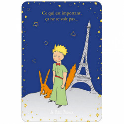 LE PETIT PRINCE ET LE RENARD AVEC LA TOUR EIFFEL CARTE POSTALE 10X15CM