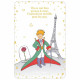 LE PETIT PRINCE EN CAPE AVEC SA ROSE ET LA TOUR EIFFEL CARTE POSTALE 10X15CM