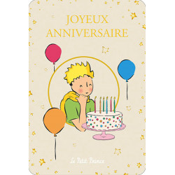 LE PETIT PRINCE BALLON JOYEUX ANNIVERSAIRE CARTE POSTALE 10X15CM