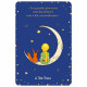 LE PETIT PRINCE ET LE RENARD ASSIS SUR LA LUNE CARTE POSTALE 10X15CM