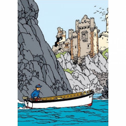 TINTIN SUR SON BATEAU ILE NOIRE CHEMISE PLASTIQUE 21X29CM