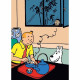 TINTIN PRENANT LE THE LOTUS BLEU CHEMISE PLASTISQUE 21X29CM