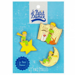 SET DE 3 PINS LE PETIT PRINCE ETOILE LUNE LIVRE