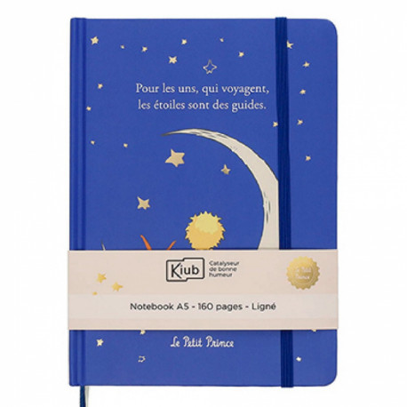 CARNET DE NOTES LE PETIT PRINCE ET LE RENARD ASSIS SUR LA LUNE