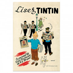 POSTER LISEZ LE JOURNAL DE TINTIN 40X60 CM TINTIN ET SES AMIS 23006