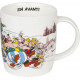 MUG PORCELAINE ASTERIX ET OBELIX FOND BLANC INTERIEUR CITATION EN AVANT