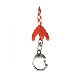 PORTE CLEF FUSEE TINTIN PVC 5 CM AVEC ACCROCHE