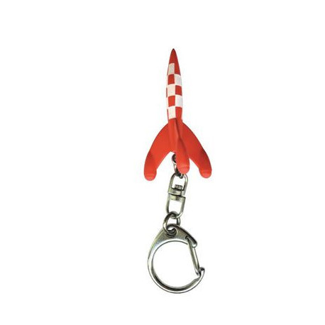 PORTE CLEF FUSEE TINTIN PVC 5 CM AVEC ACCROCHE